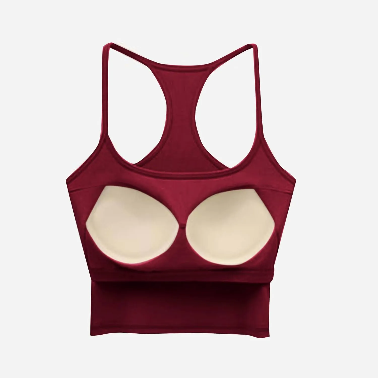 Women Ribbed Racer Back Cami Tops Summer Built in Bra Yoga Workout Tank Top Sexy Form Fitting Square Neck Undershirt
