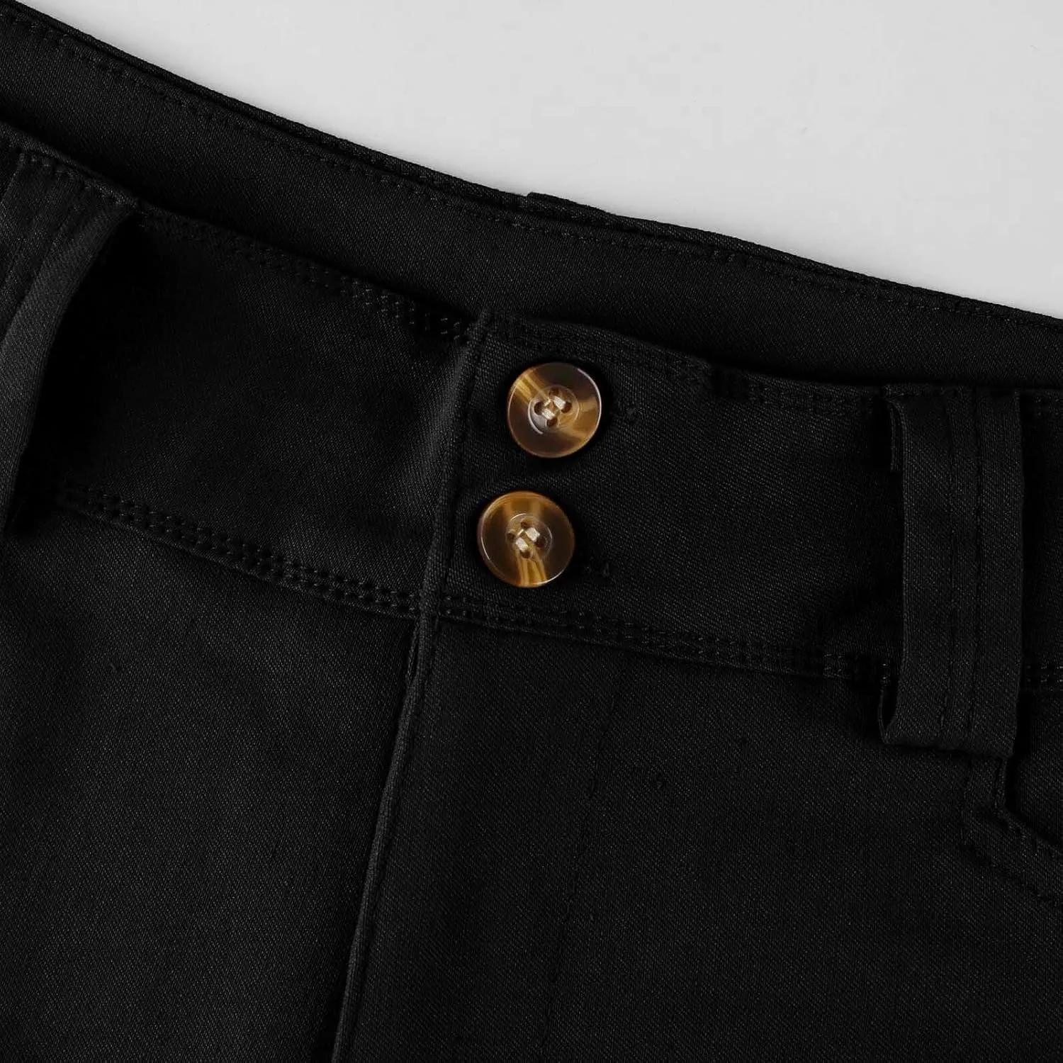 Women Stretch Twill Shorts Casual High Waisted Summer Shorts Folded Hem Chino Shorts Bermuda Shorts with Pockets