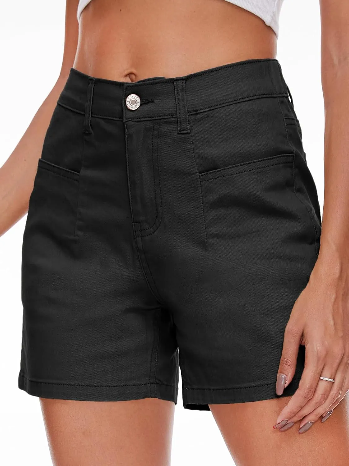 Women Stretchy Jean Shorts High Waisted Denim Shorts for Women Chino Cargo Shorts Women's Summer Jorts