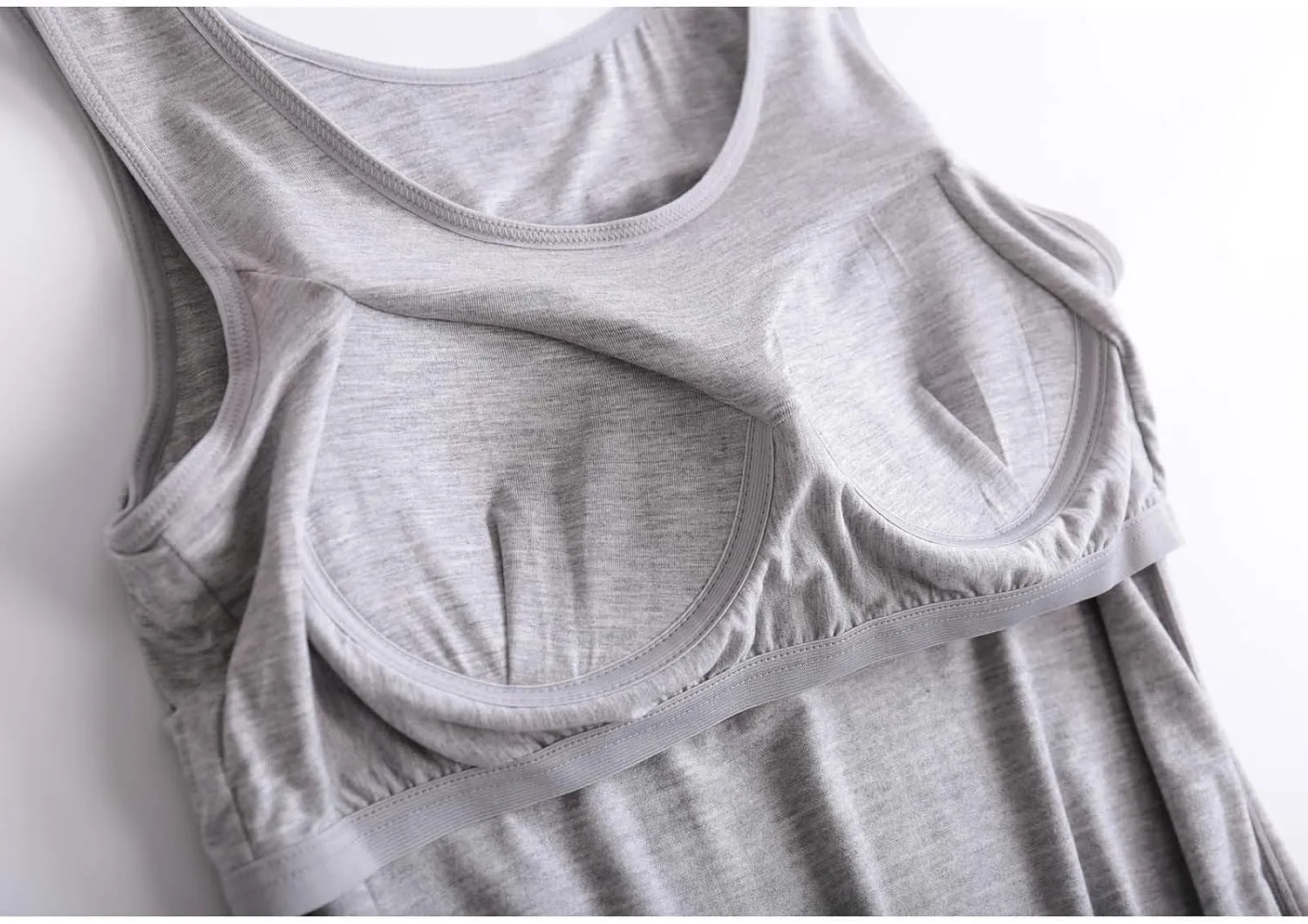 Women Tank Tops with Built in Bra Casual Modal Undershirt Summer Basic Padded Yoga Shirt Shelf Bras Workout Camisole