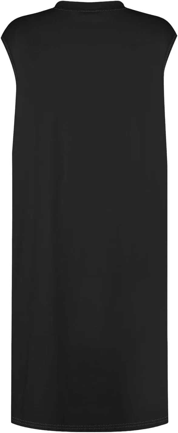 Womens 2025 Summer Beach Pockets Dress Vacation Crew Neck Sleeveless Sundress Casual Loose Printed Mini Dresses