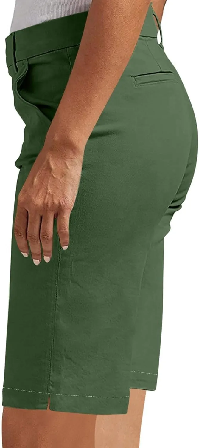 Women's Bermuda Shorts, Summer Dressy Shorts for Women Chino Straight Leg High Waisted Casual Summer