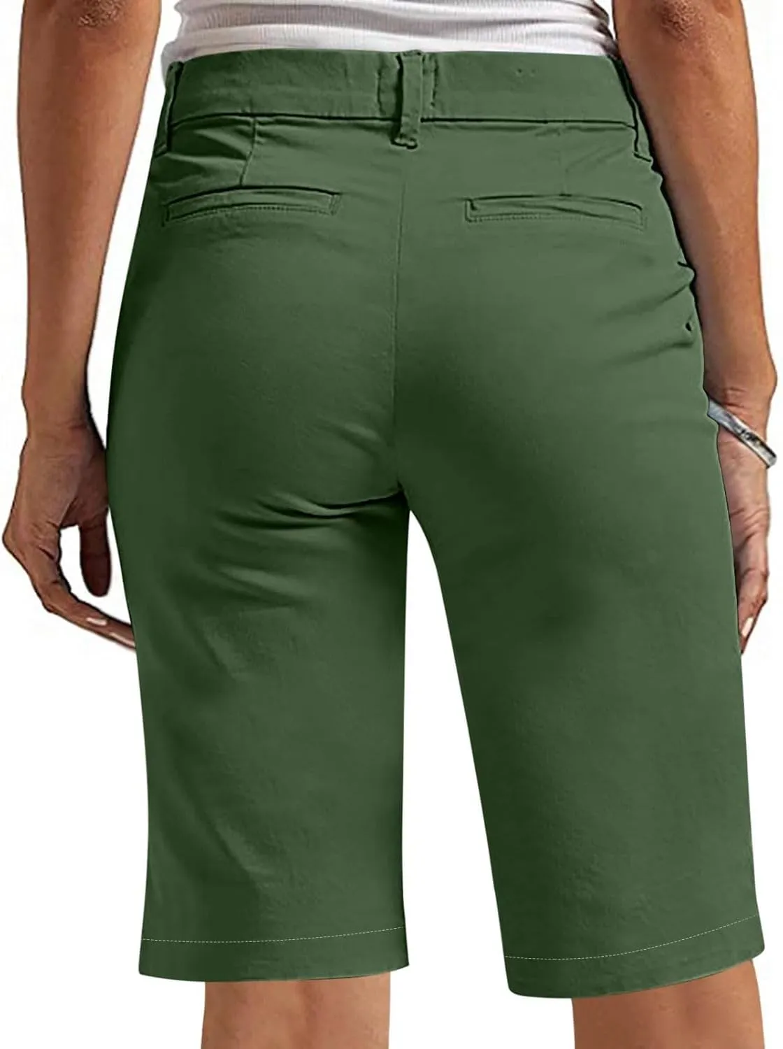 Women's Bermuda Shorts, Summer Dressy Shorts for Women Chino Straight Leg High Waisted Casual Summer