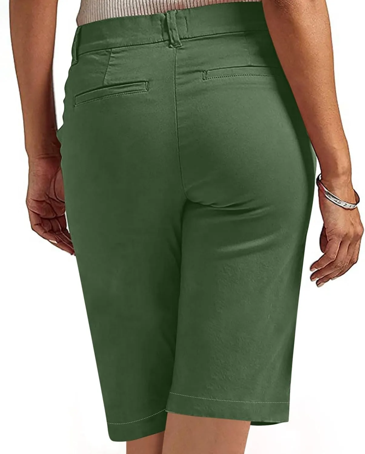 Women's Bermuda Shorts, Summer Dressy Shorts for Women Chino Straight Leg High Waisted Casual Summer