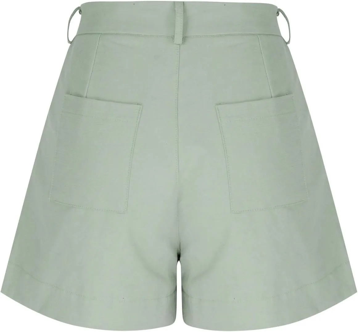 Womens Bermuda Wide Leg Shorts Summer Dressy High Waisted Plus Size Ladies Chino Linen Short with Pockets 2025 Trendy