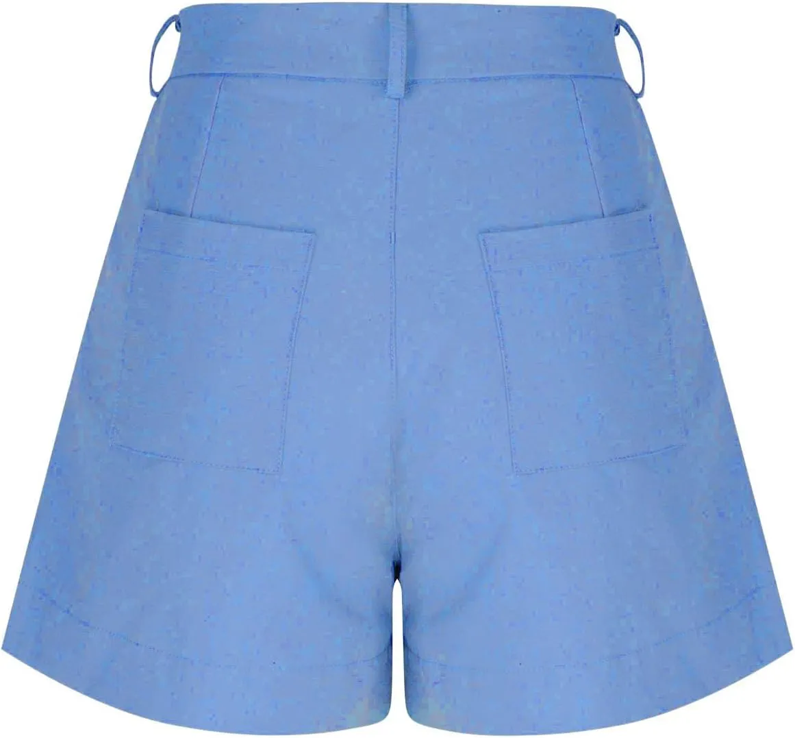 Womens Bermuda Wide Leg Shorts Summer Dressy High Waisted Plus Size Ladies Chino Linen Short with Pockets 2025 Trendy