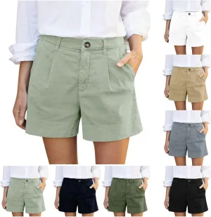 Womens Bermuda Wide Leg Shorts Summer Dressy High Waisted Plus Size Ladies Chino Linen Short with Pockets 2025 Trendy