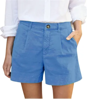 Womens Bermuda Wide Leg Shorts Summer Dressy High Waisted Plus Size Ladies Chino Linen Short with Pockets 2025 Trendy