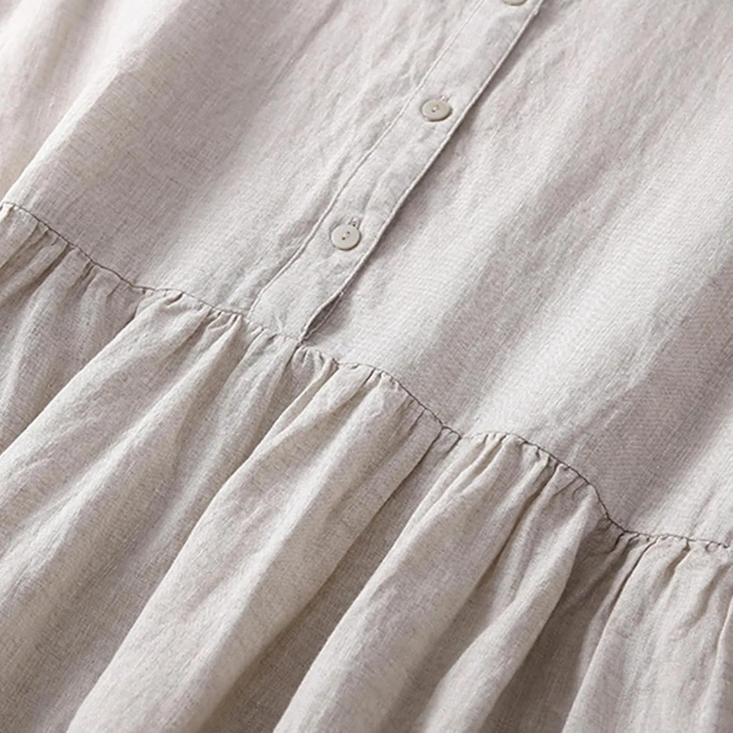 Womens Bohemian Cotton Linen Dresses 3/4 Sleeve Maxi Long Dress Summer Solid Plain Cute Vacation Flowy Trendy Dresses