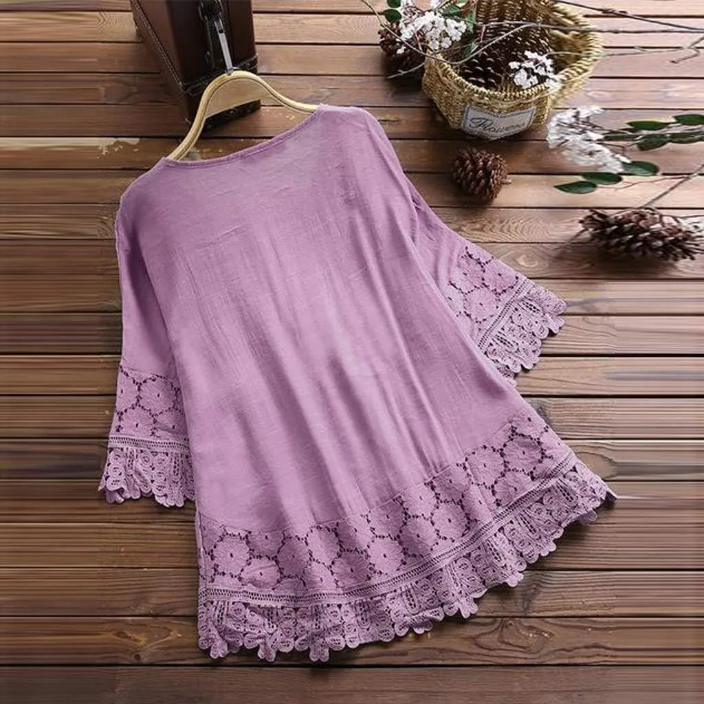 Womens Button Linen Short Sleeve T-Shirts Summer Henley Casual Plus Size Tunic Top V Neck Loose Tshirt