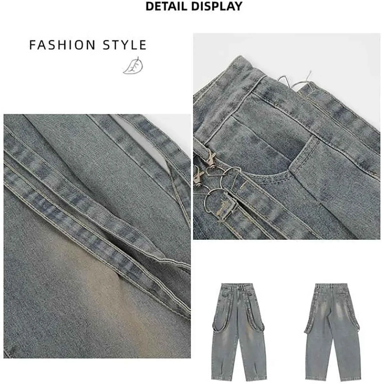 Women's Cargo Pants Y2K Clothing Multi-Pocket Relaxed Fit Jeans Grunge Clothes Alt Emo Hip Streetwear