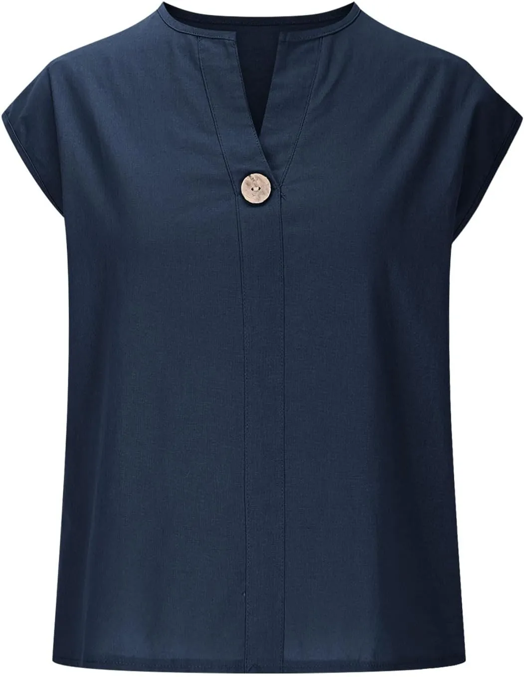 Women's Cotton Linen Tank Tops V Neck Sleeveless Summer Shirts Loose Casual Work Tops Ladies Dressy Blouses