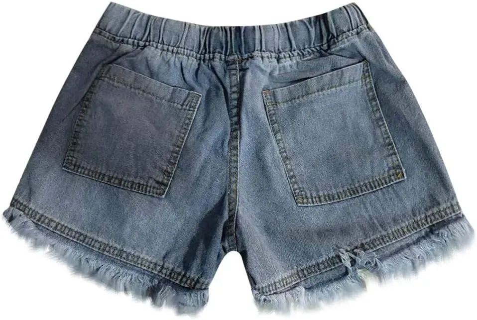 Womens Denim Shorts High Waisted Stretchy Casual Jeans Shorts 2025 Summer Loose Fit Retro Hot Shorts Pockets