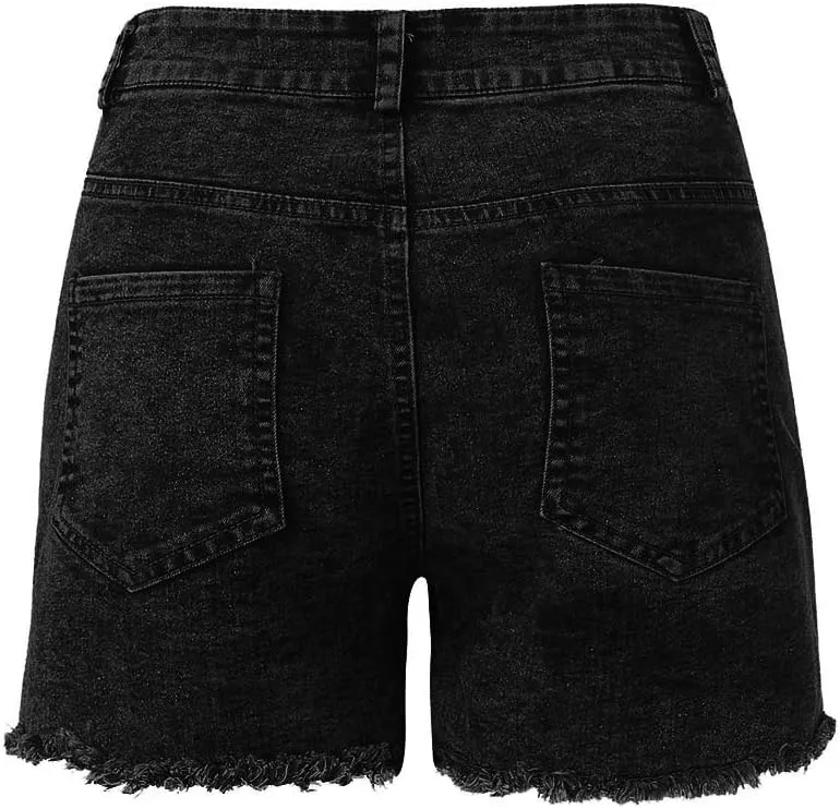 Women's Denim Shorts High Waisted Stretchy Jean Shorts Distressed Summer Shorts Cut Off Baggy Jean Shorts
