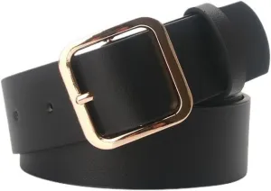 Women's Faux Leather Belt For Dress Fashion Belt Buckle Elegant Square Metal Buckle Fall Adjustable Belts