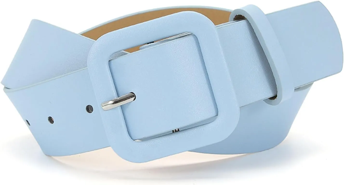 Women's Faux Leather Belt Holeless Belt For Dress Metal Buckle Winter Cocktail Slimming