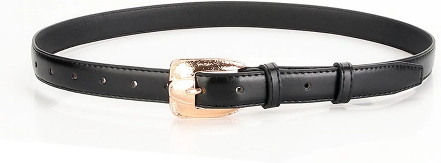 Women's Faux Leather Belt Holeless Belt For Dress Metal Buckle Winter Cocktail Slimming