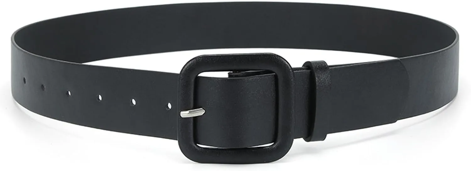 Women's Faux Leather Belt Holeless Belt For Dress Metal Buckle Winter Cocktail Slimming