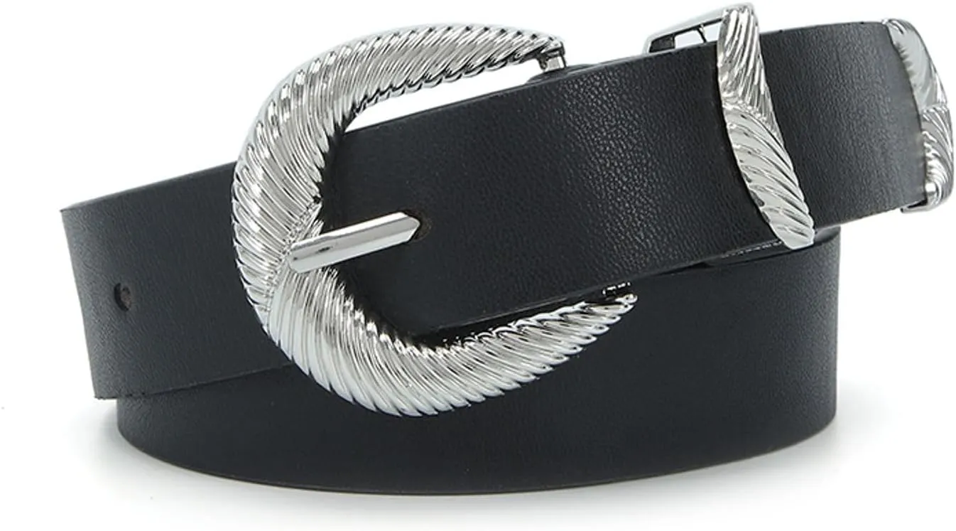 Women's Faux Leather Belt Holeless Belt For Dress Metal Buckle Winter Cocktail Slimming