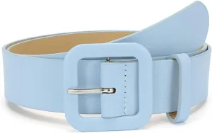 Women's Faux Leather Belt Holeless Belt For Dress Metal Buckle Winter Cocktail Slimming