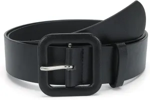 Women's Faux Leather Belt Holeless Belt For Dress Metal Buckle Winter Cocktail Slimming