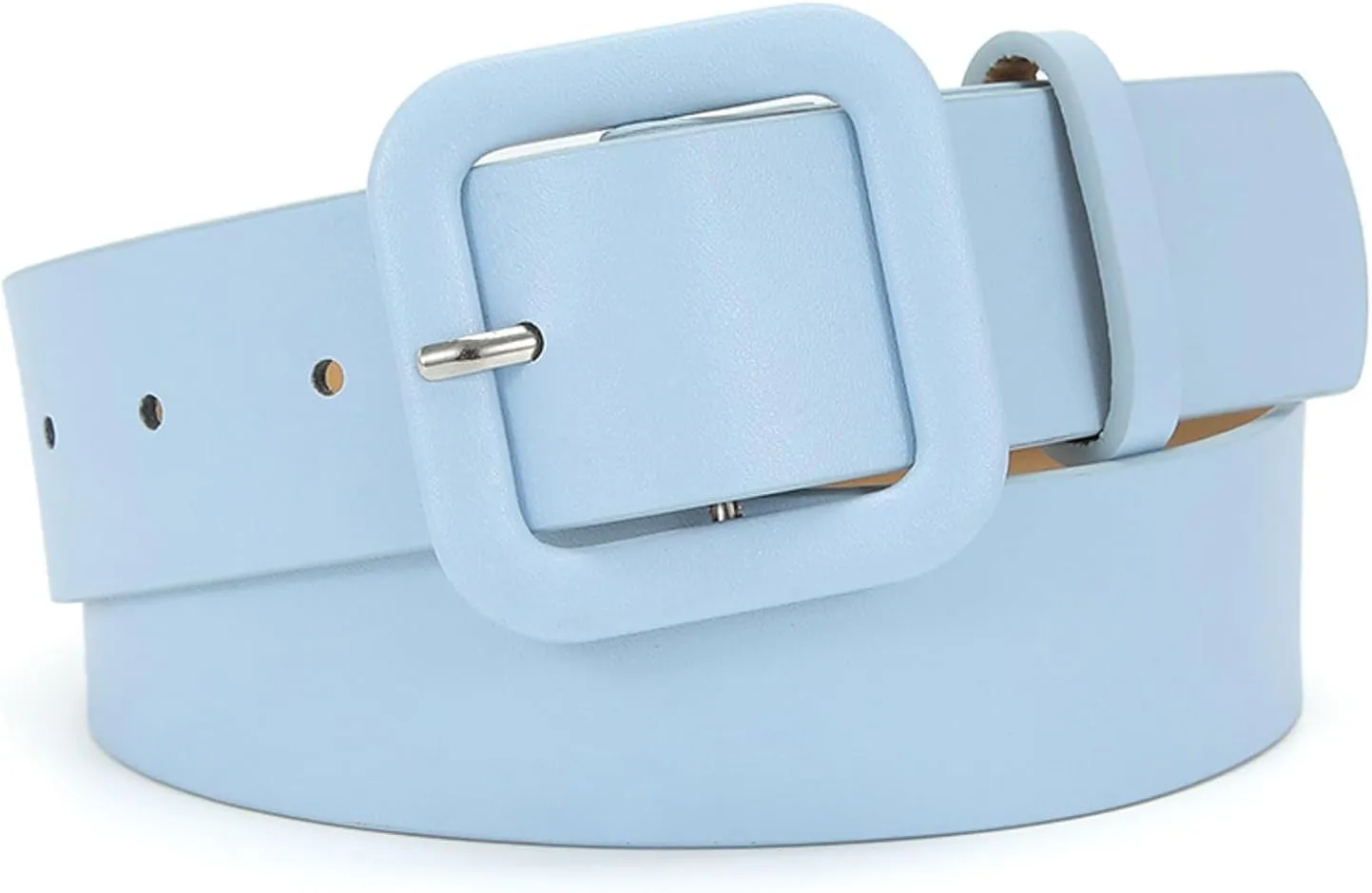 Women's Faux Leather Belt Holeless Belt For Dress Metal Buckle Winter Cocktail Slimming