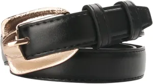 Women's Faux Leather Belt Holeless Belt For Dress Metal Buckle Winter Cocktail Slimming