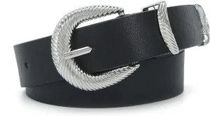 Women's Faux Leather Belt Holeless Belt For Dress Metal Buckle Winter Cocktail Slimming
