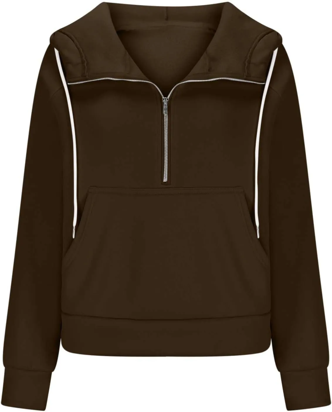 Womens Half Zip Sweatshirts Cropped Hoodies Fleece Jackets Quarter Zip Up Pullover Fall Outfits 2024 Winter Clothes