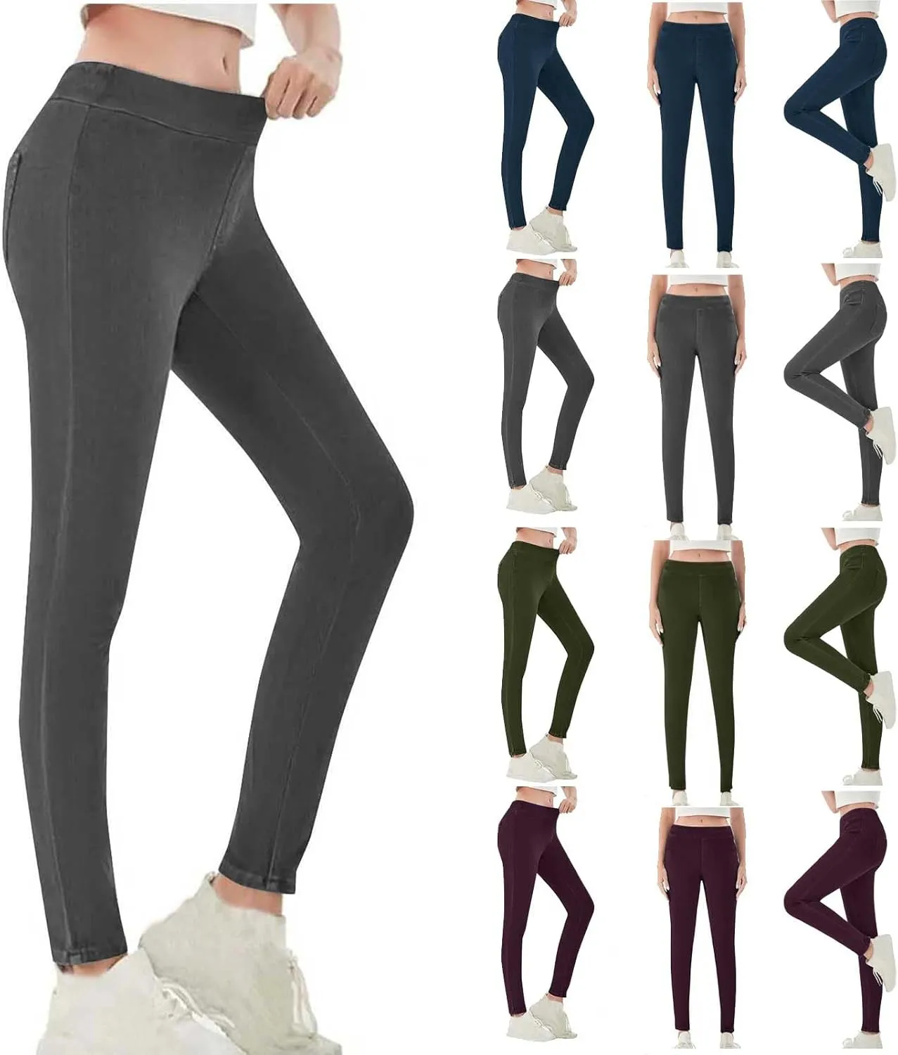 Womens Jeans Stretch Jeans High Waist Skinny Denim Pants High Waisted Relaxed Casual Leggings Cozy Leisure Pants