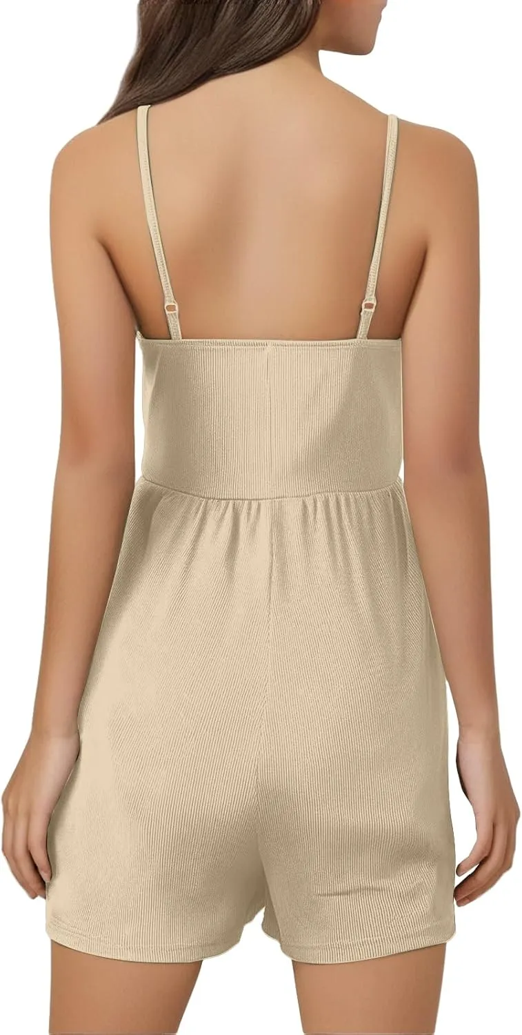 Womens Mini Dress Built in Shorts Summer Sexy Deep V Sleeveless Adjustable Spaghetti Strap Dresses Tunic Sundresses