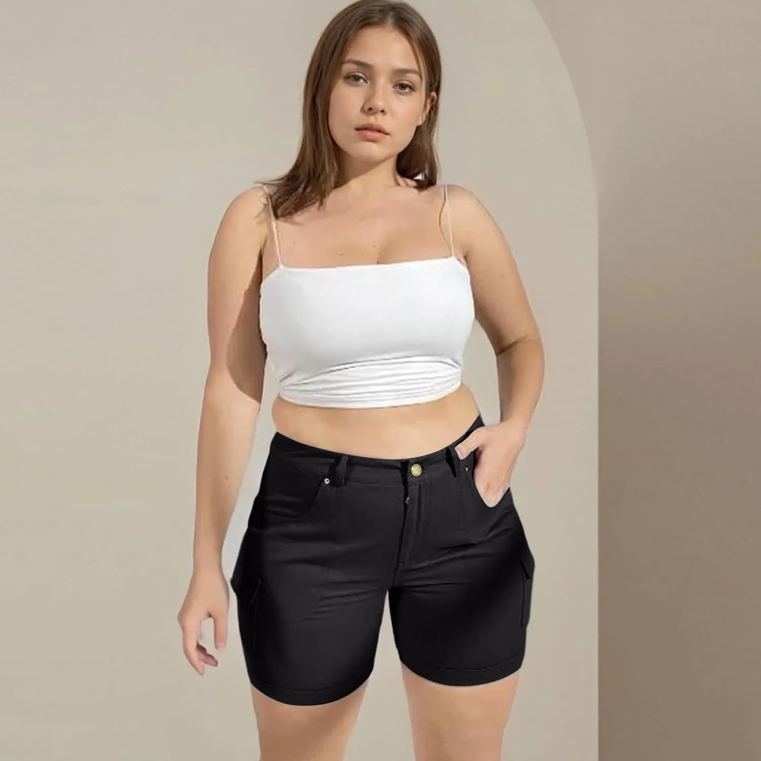 Womens Shorts 2025 Summer Casual Hiking Workout Vacation High Waisted Cargo Shorts Women with Pockets