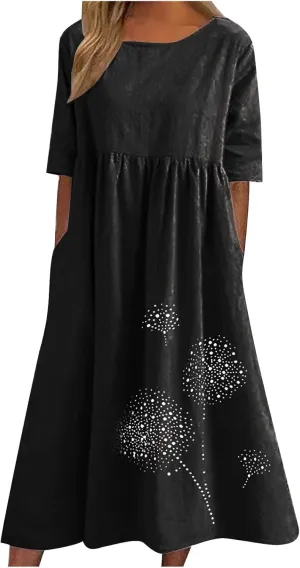Womens Summer Dresses Floral Print Short Sleeve T Shirt Dress High Waisted Tiered Flowy Sundresses Vacation Outfits