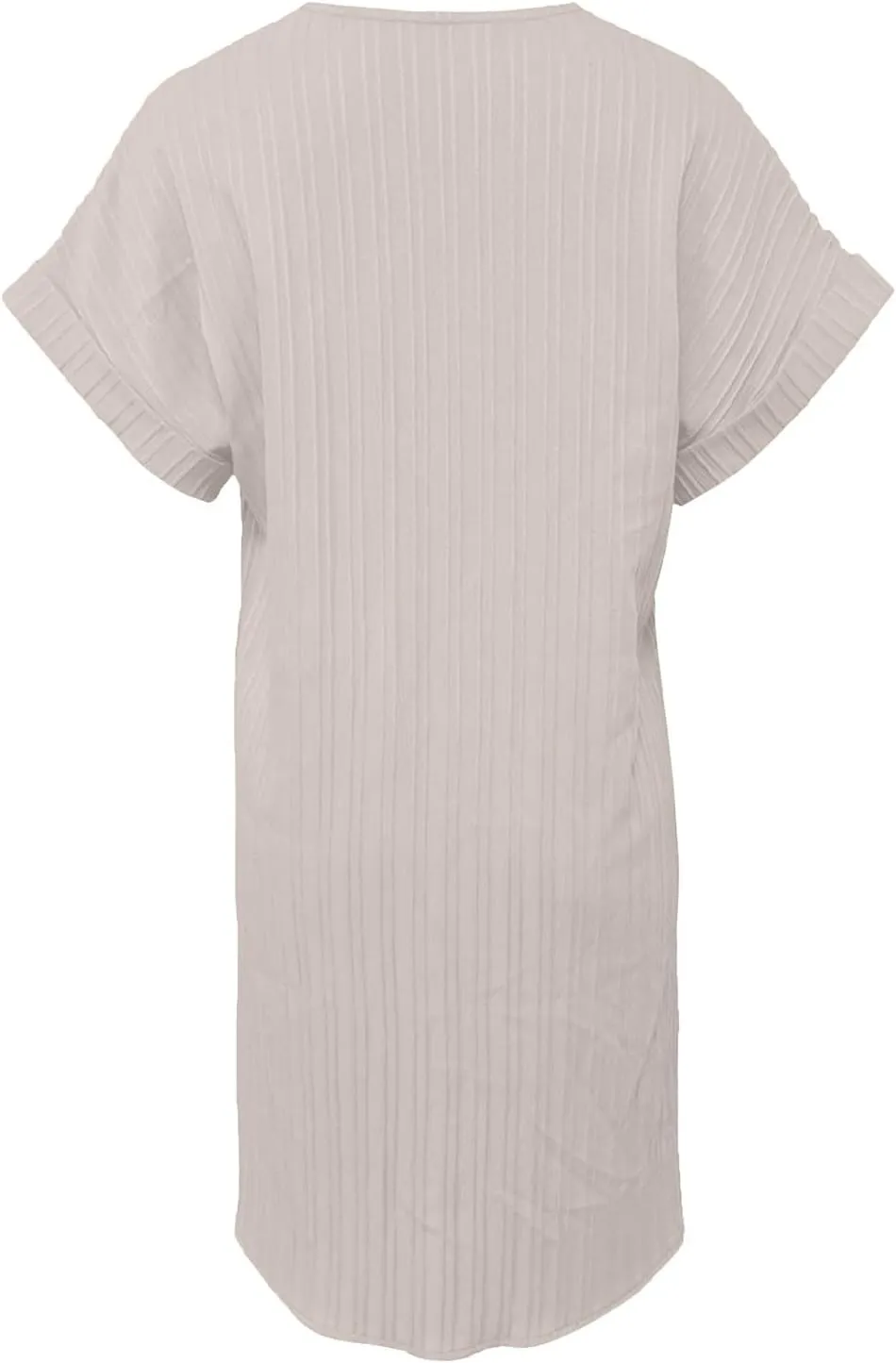Women's Summer Sundress Short Sleeve V Neck Pullover Midi Dresses Button Down Shirts Skirts Travel Vacation Outfits