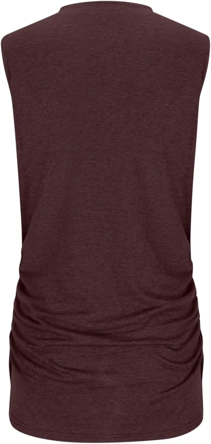 Womens Summer Tank Tops High Neck Workout Crew Neck Sleeveless Top Casual Flowy Trendy Loose Sleeveless Vest Camisole