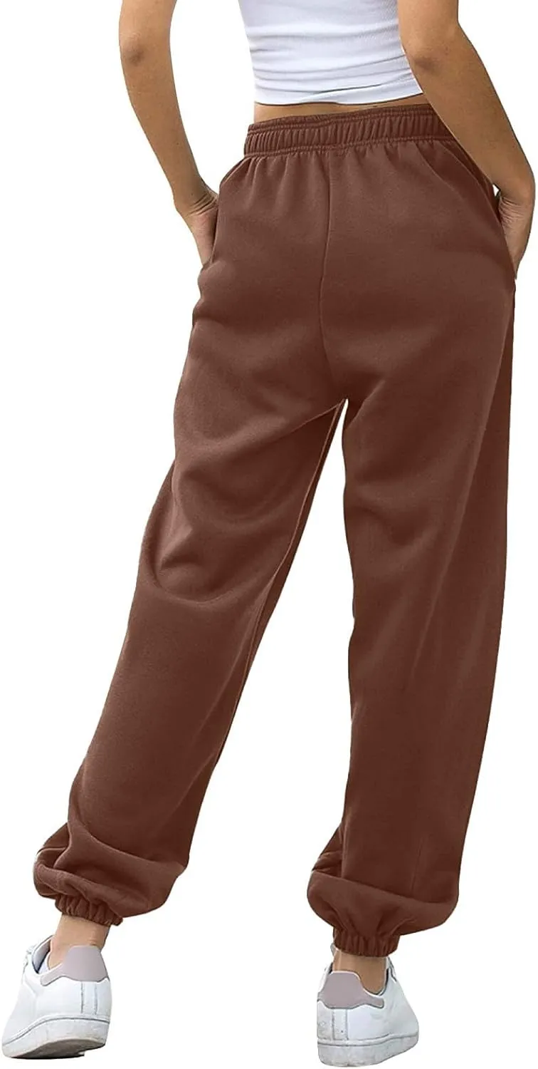 Womens Sweatpants High Waisted Baggy Workout Jogger Pants with Pockets Trousers Fall Clothes for Women 2024