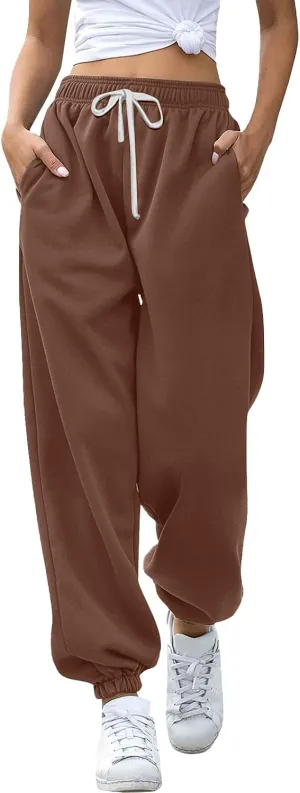 Womens Sweatpants High Waisted Baggy Workout Jogger Pants with Pockets Trousers Fall Clothes for Women 2024