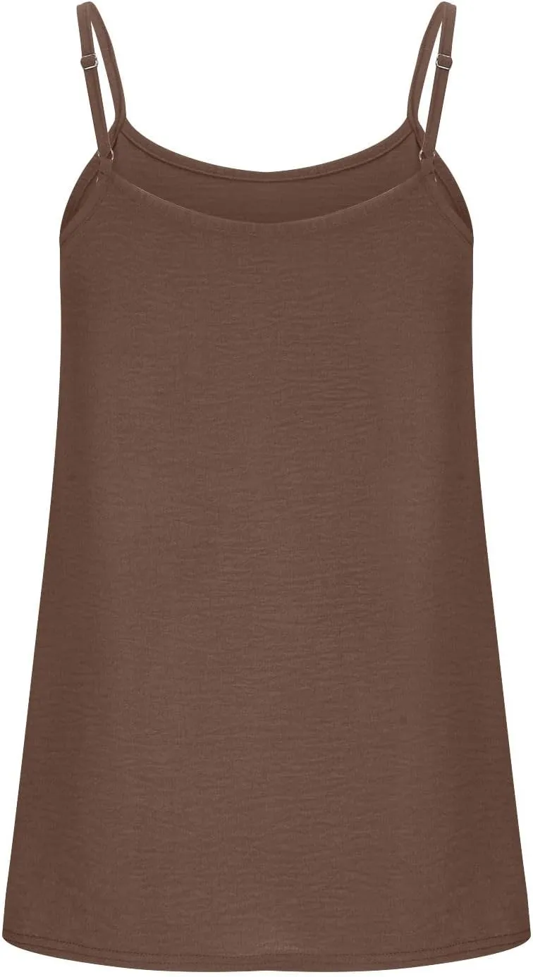 Women's Tank Top Adjustable Spaghetti Strap Camisole Sleeveless Pretty Cami Shirts Summer Tops for Women 2025