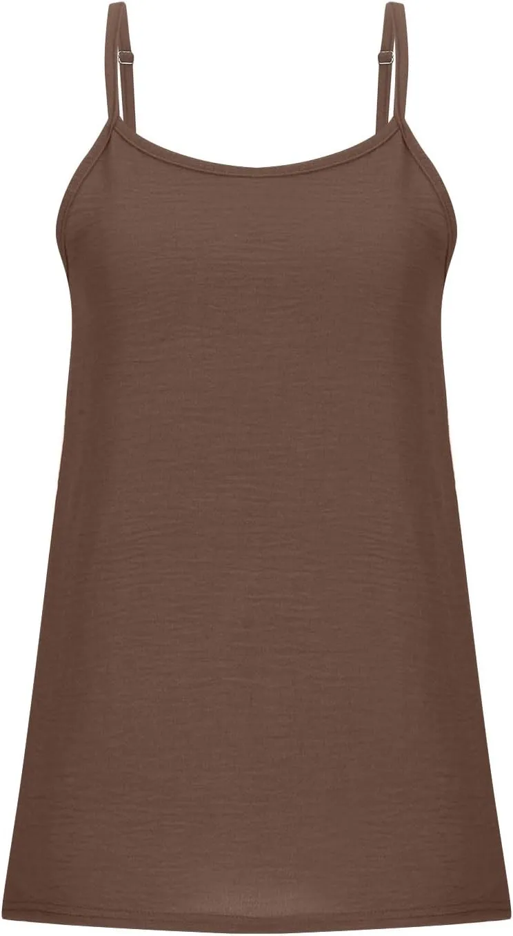 Women's Tank Top Adjustable Spaghetti Strap Camisole Sleeveless Pretty Cami Shirts Summer Tops for Women 2025