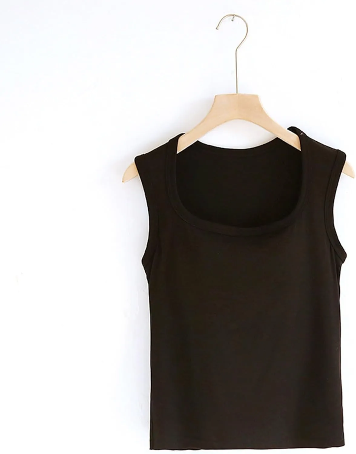 Womens Tank Tops with Built in Bra Summer Casual Basic Modal Padded Yoga Shirts Slim Fit Square Neck Camisoles Tees