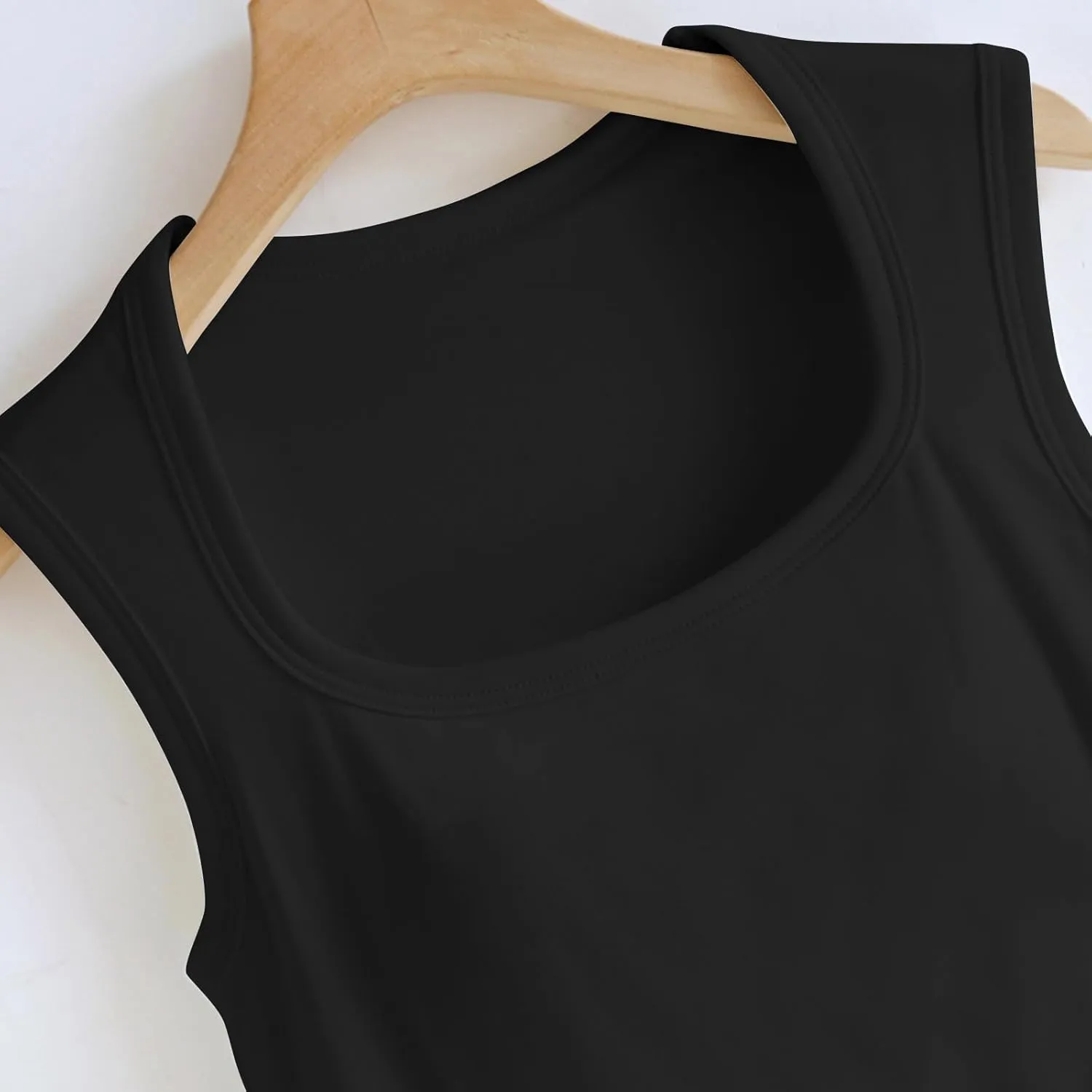 Womens Tank Tops with Built in Bra Summer Casual Basic Modal Padded Yoga Shirts Slim Fit Square Neck Camisoles Tees