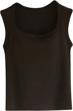 Womens Tank Tops with Built in Bra Summer Casual Basic Modal Padded Yoga Shirts Slim Fit Square Neck Camisoles Tees