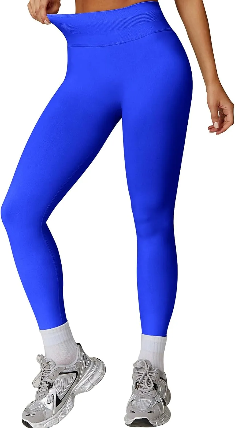 Womens Workout Leggings Seamless Tummy Control Yoga Pants Scrunch Butt Lifting Compression Gym Athletic Leggings