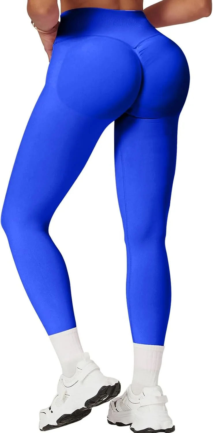 Womens Workout Leggings Seamless Tummy Control Yoga Pants Scrunch Butt Lifting Compression Gym Athletic Leggings
