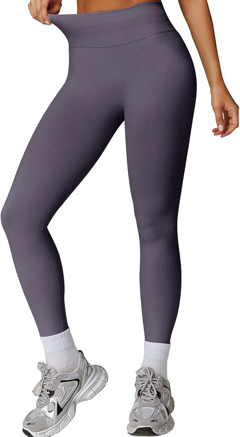 Womens Workout Leggings Seamless Tummy Control Yoga Pants Scrunch Butt Lifting Compression Gym Athletic Leggings