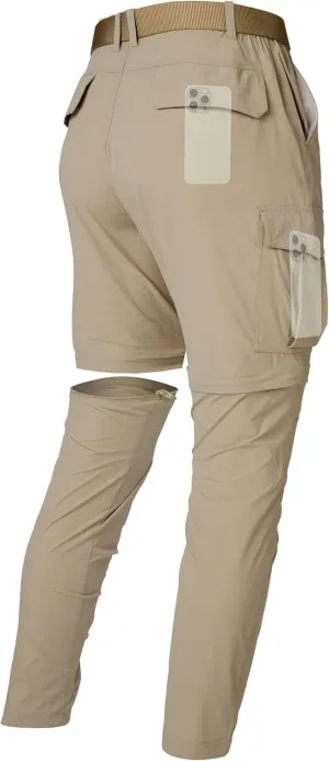 Work Pants for Men Lightweight Quick Dry Cargo Pants Convertible Zip Off Travel Fishing Climbing Camping Outdoor Waterproof Hiking Pants-Light Khaki-40-XXL