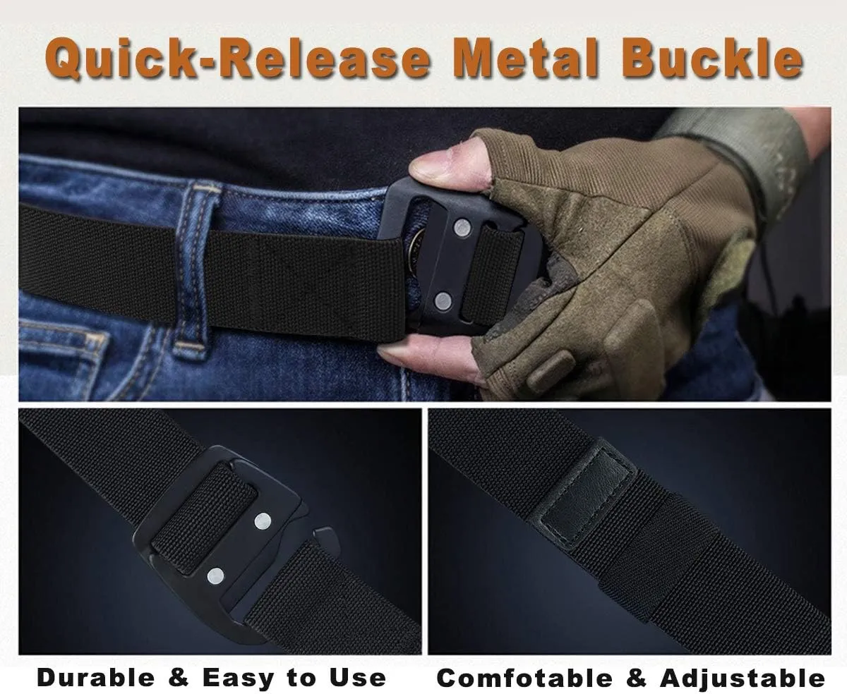 WYuZe Mens Tactical Belt Military Elastic Stretch Duty Riggers Belt Metal Buckle