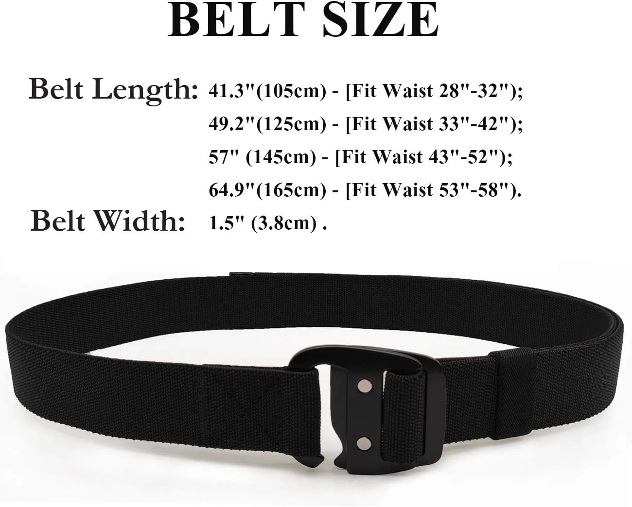 WYuZe Mens Tactical Belt Military Elastic Stretch Duty Riggers Belt Metal Buckle