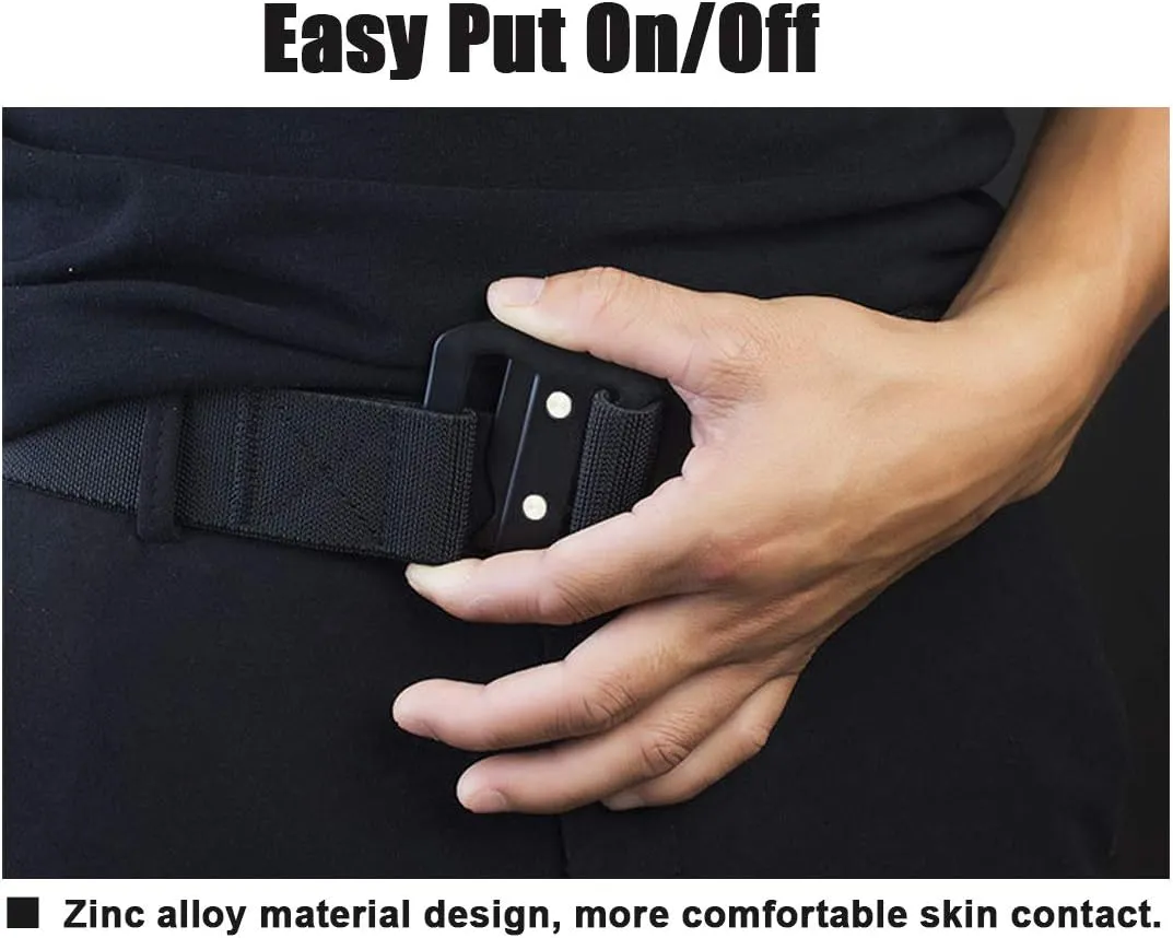 WYuZe Mens Tactical Belt Military Elastic Stretch Duty Riggers Belt Metal Buckle
