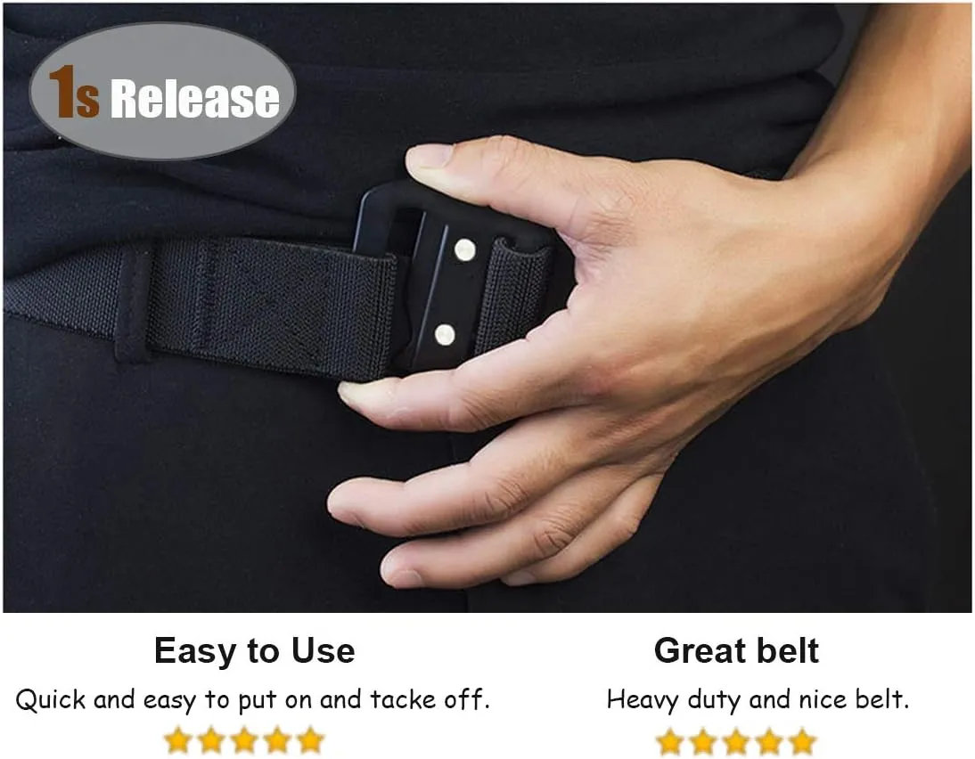 WYuZe Mens Tactical Belt Military Elastic Stretch Duty Riggers Belt Metal Buckle